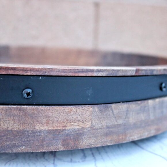 Mikasa Round Lazy Susan Serving Tray, 18-Inch, Mango Wood - Picture 9 of 16